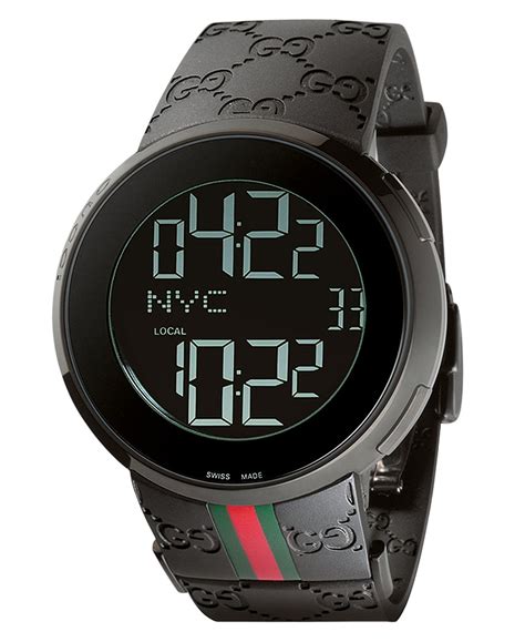 black gucci digital watch|black gucci watch women's.